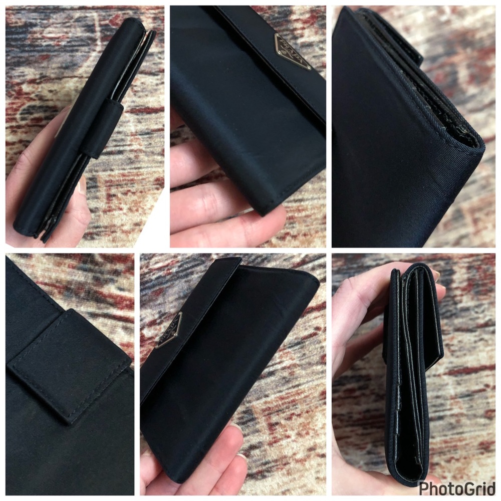 Prada AUTHENTIC Vintage Bleu Navy Blue Nylon Tessuto Logo Organizer Wallet - Picture 9 of 16